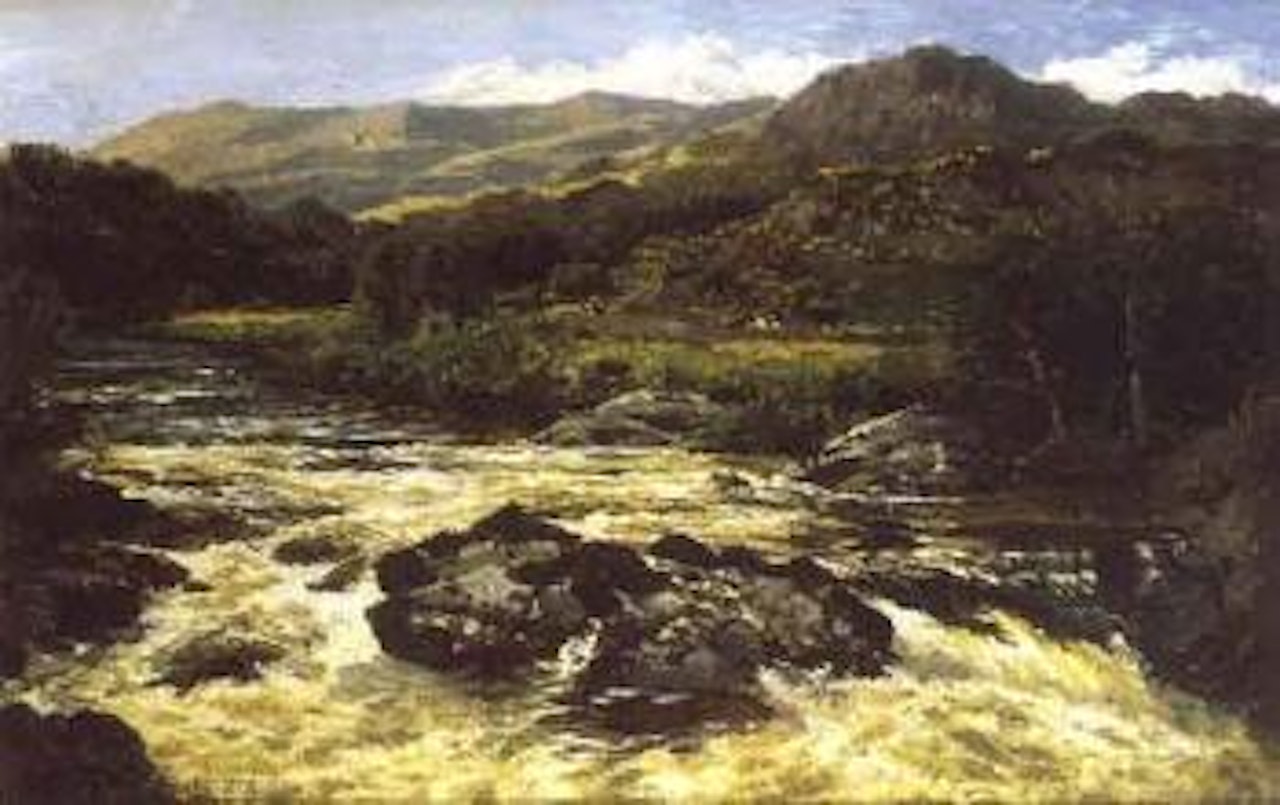 Flood on the Llugwy, North Wales by Benjamin Williams Leader