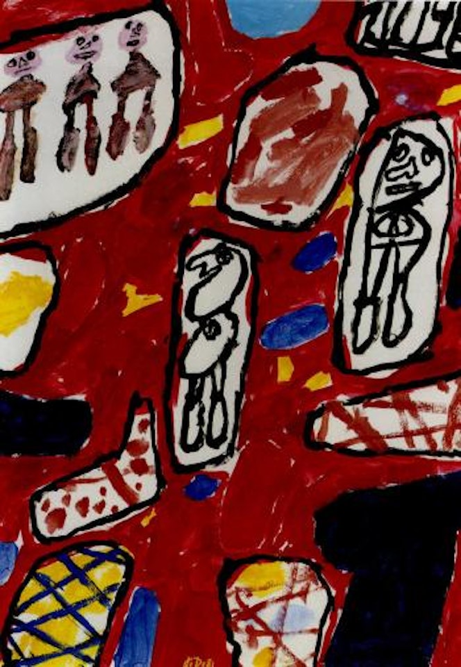 Site avec 5 personnages by Jean Dubuffet