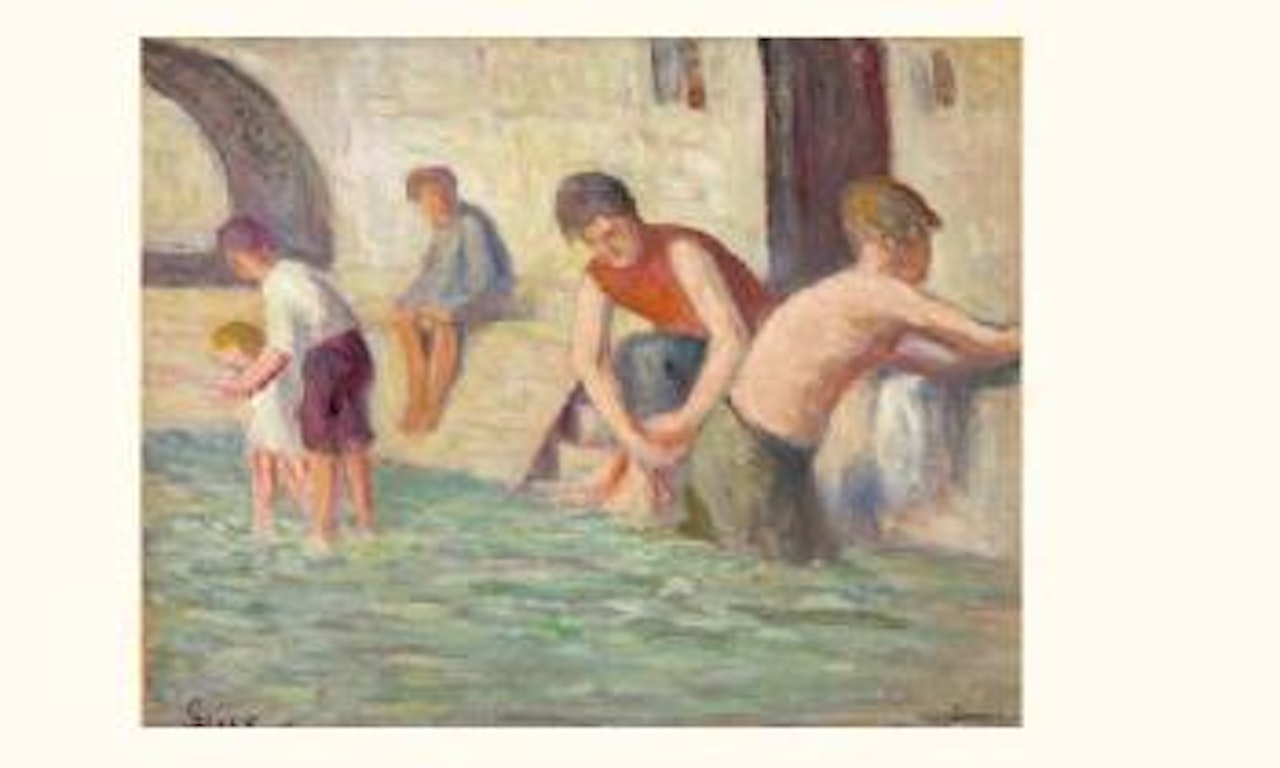 Paris, baigneurs sur les quais by Maximilien Luce