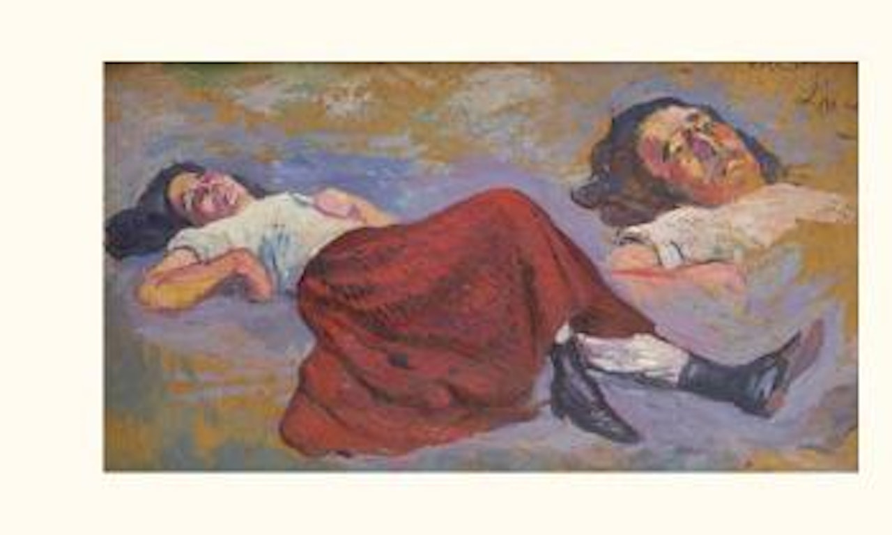 Femme a la robe rouge by Maximilien Luce