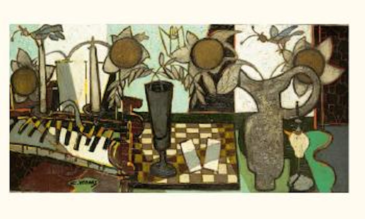 Composition au piano et a l'echiquier by Claude Venard