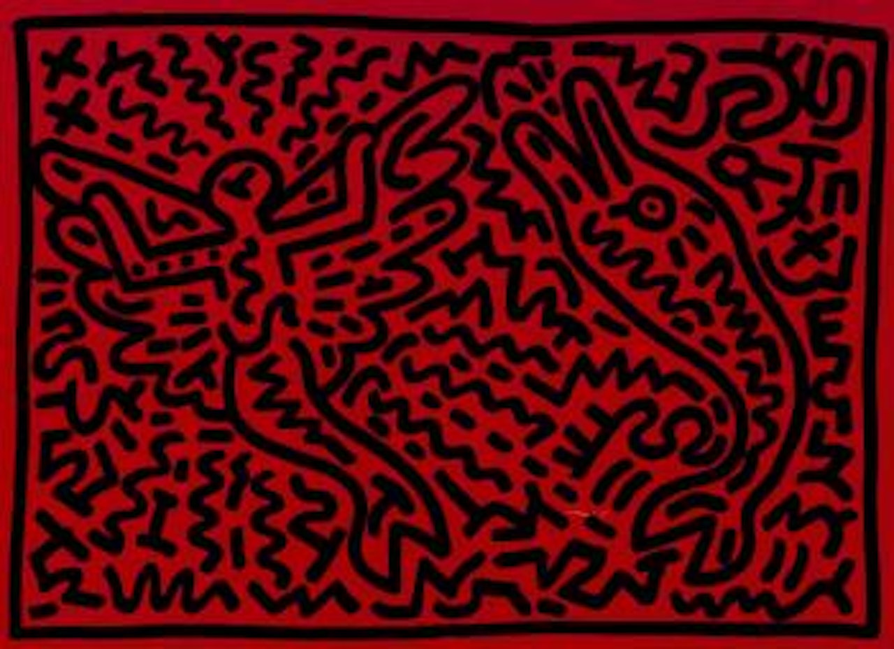 Figure and fish by Keith Haring