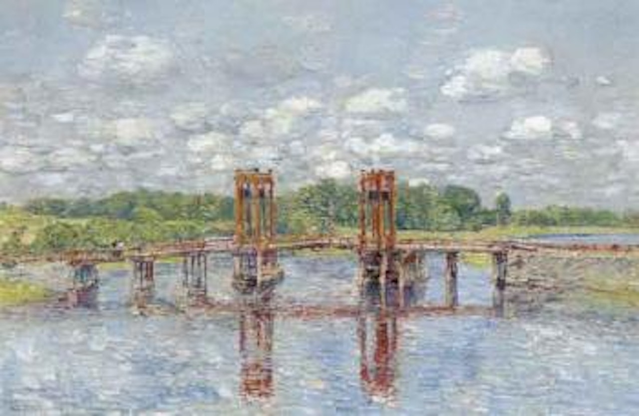 The toll bridge, New Hampshire, near Exeter by Childe Hassam