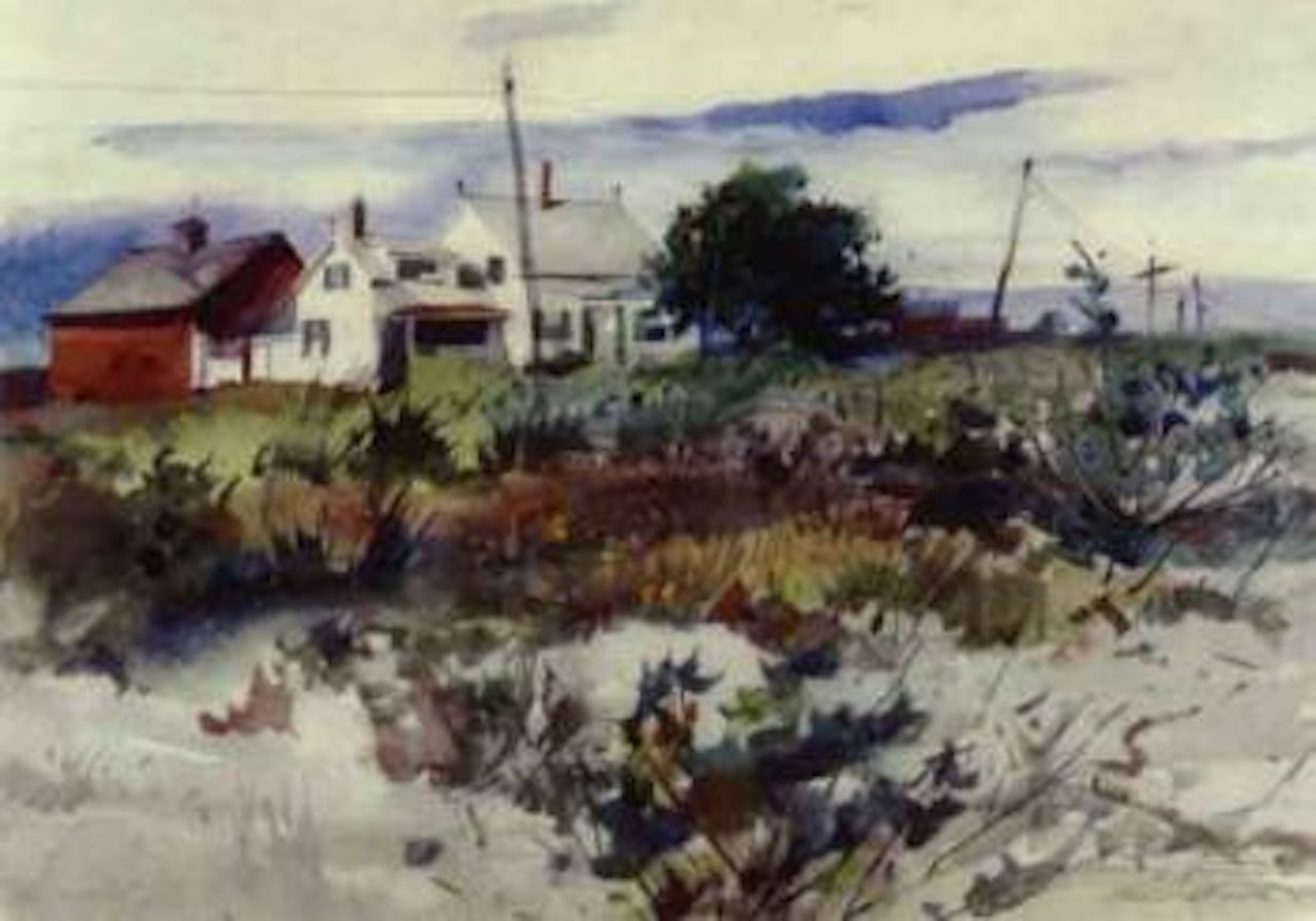 Red barn farm by Andrew Wyeth