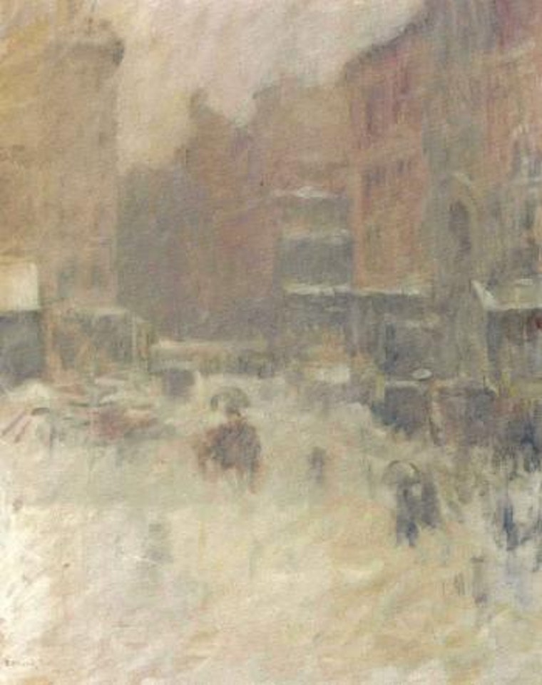 Snowy day in Union Square by Edmund William Greacen