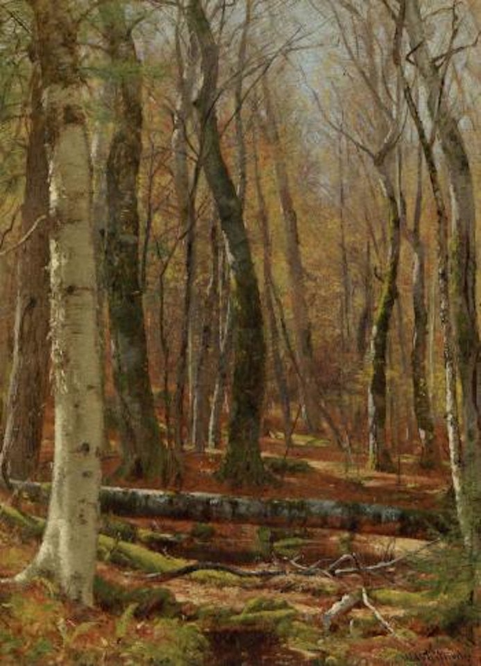 Wooded interior by Worthington Whittredge