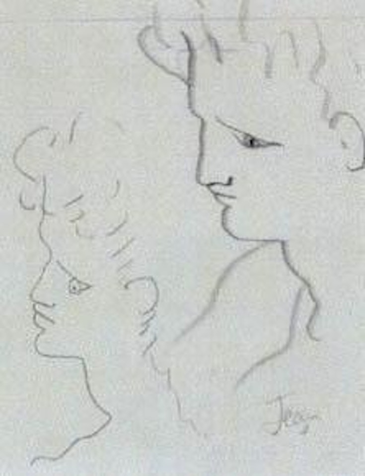 Deux garcons de profil by Jean Cocteau