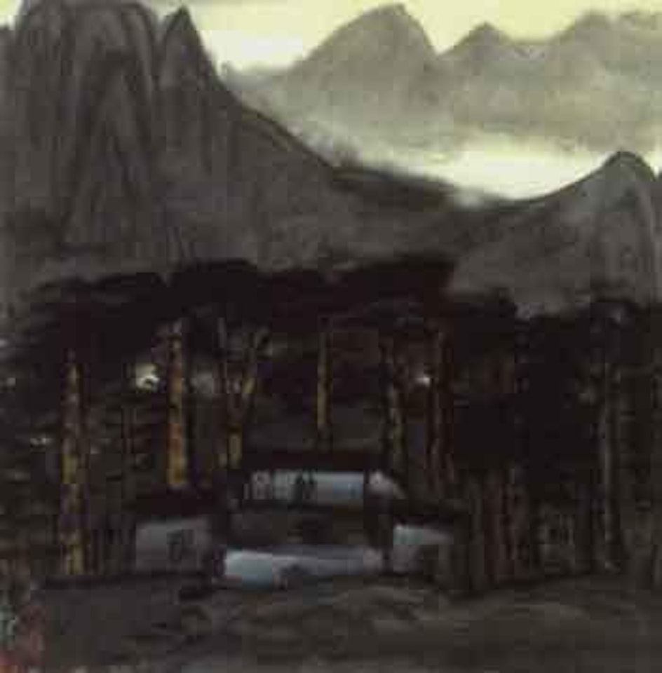Cottage by old pines by Lin Fengmian