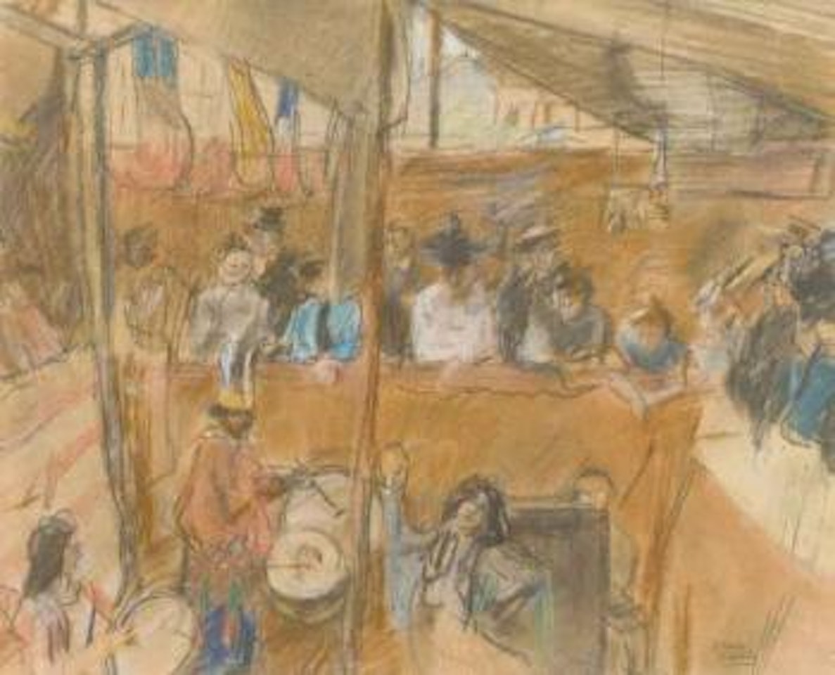 Cabaret in a tent by Isaac Israels