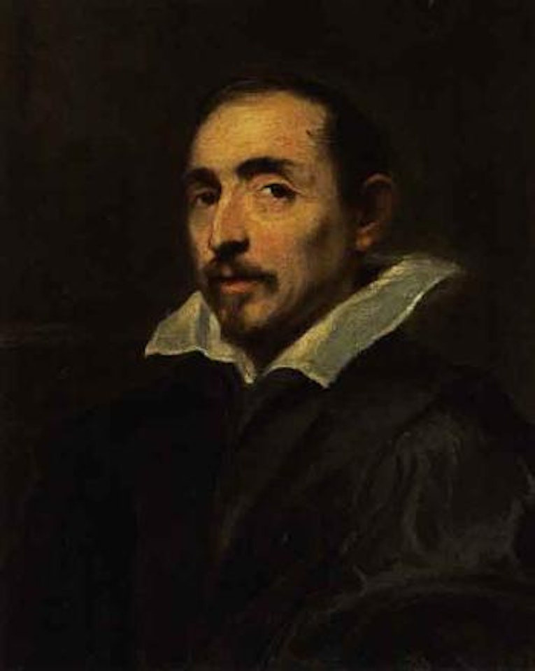 Portrait of a gentleman, bust length, wearing a black coat with white collar by Anthony van Dyck