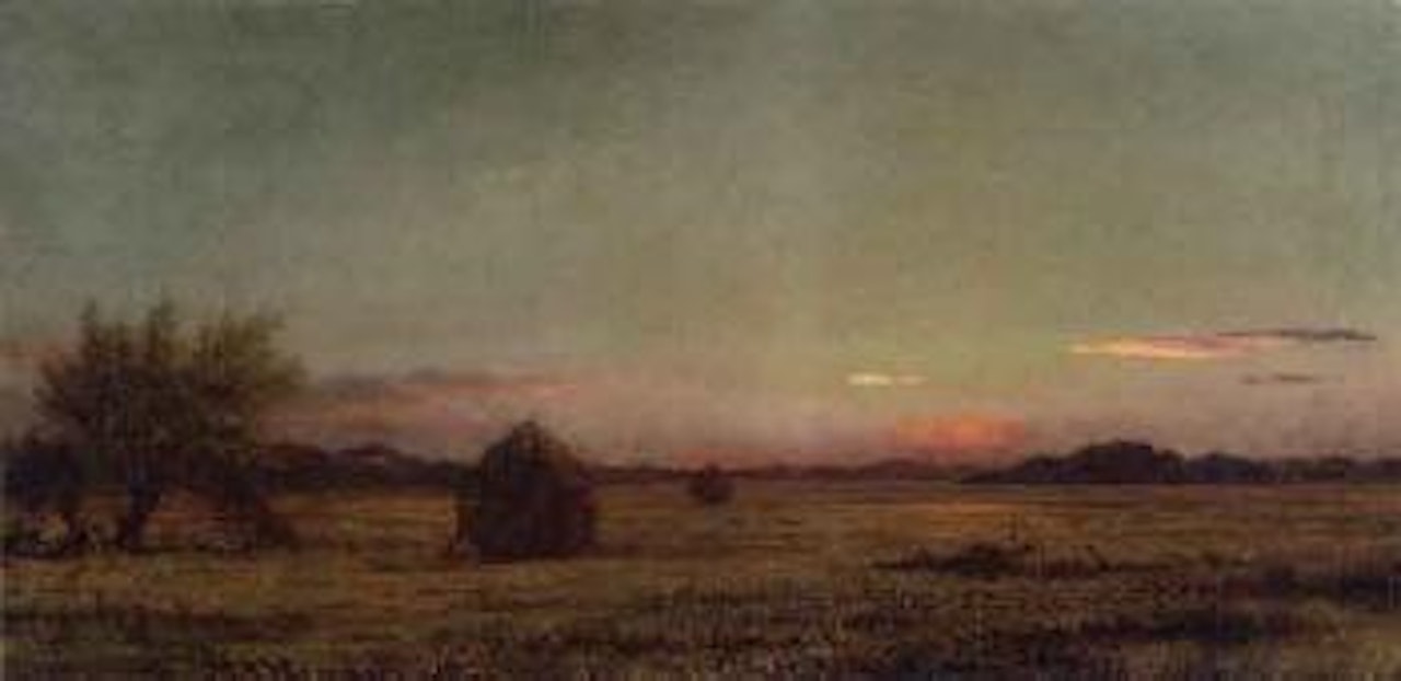 Jersey Meadows with ruins of a haycart by Martin Johnson Heade