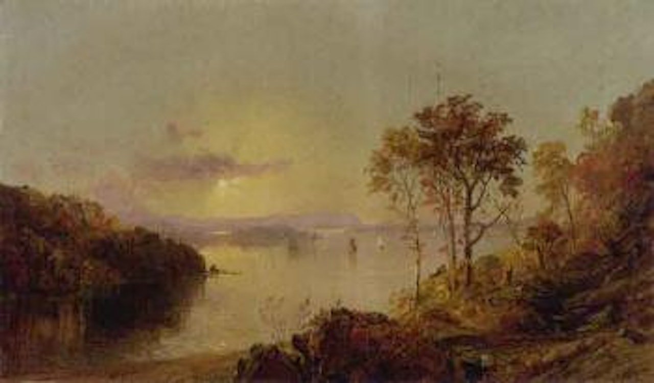 Figures on the Hudson River by Jasper Francis Cropsey