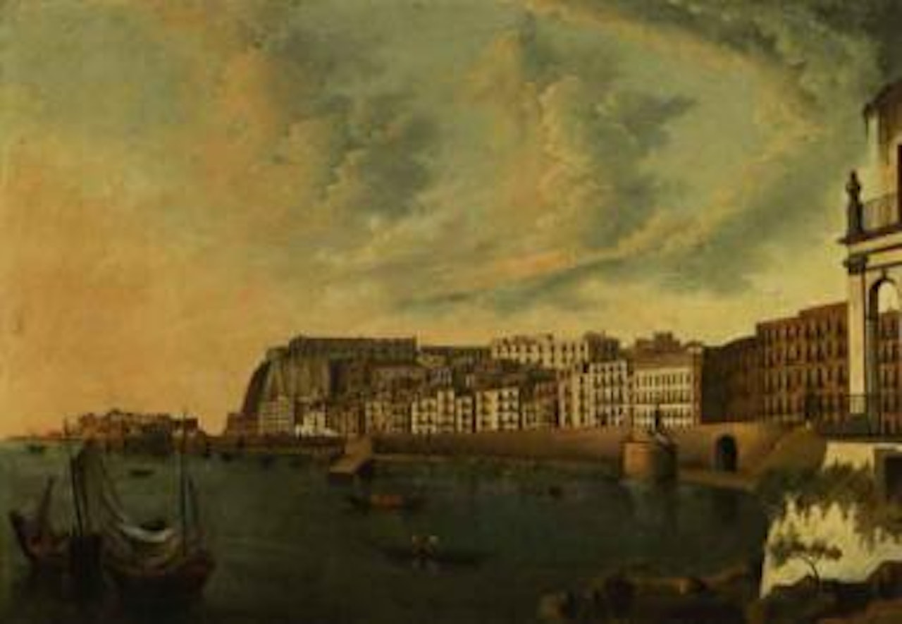 View of Santa Lucia harbour, Naples by Neapolitan School