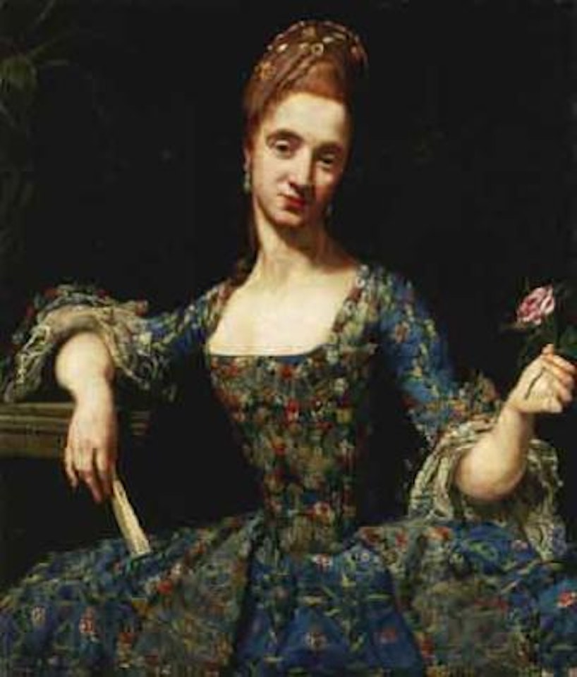 Portrait of lady with fan by BOLOGNESE SCHOOL