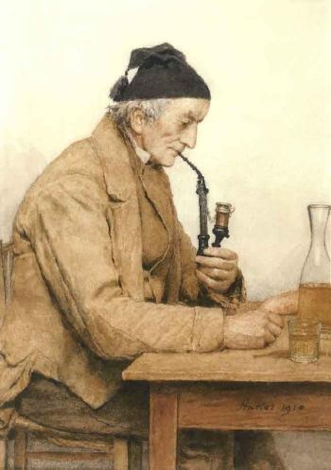 Peasant at supper by Albert Anker