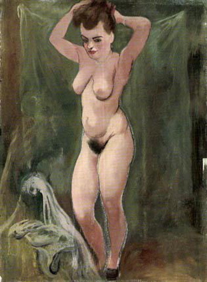 Nude, raised arms by George Grosz