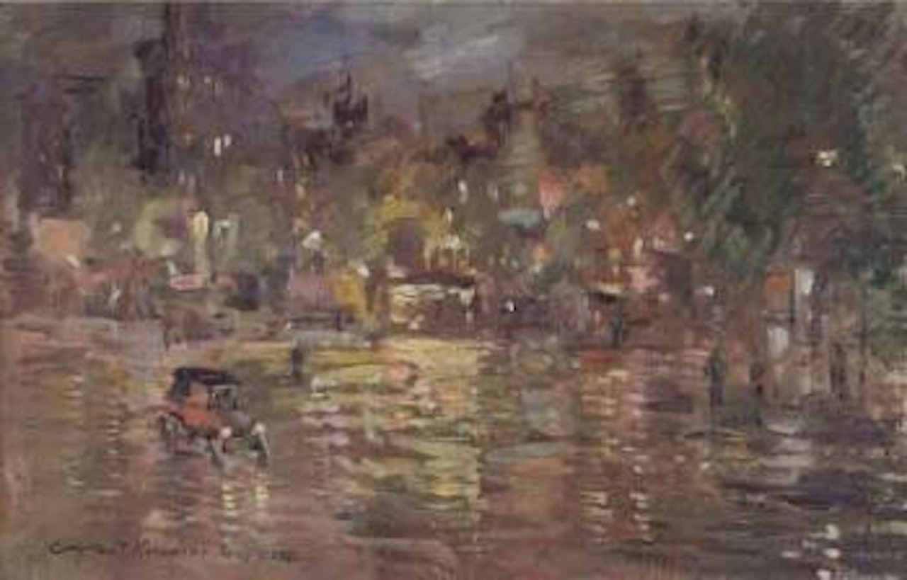 Place a Paris la nuit by Konstantin Alekseevich Korovin