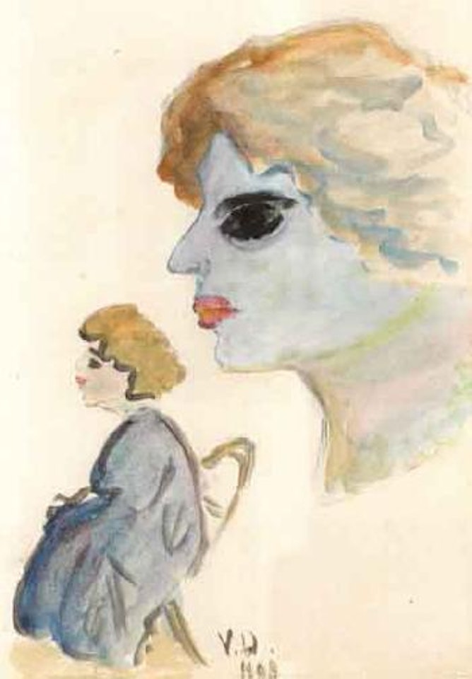 Portrait de femme de profil et femme assise by Kees van Dongen