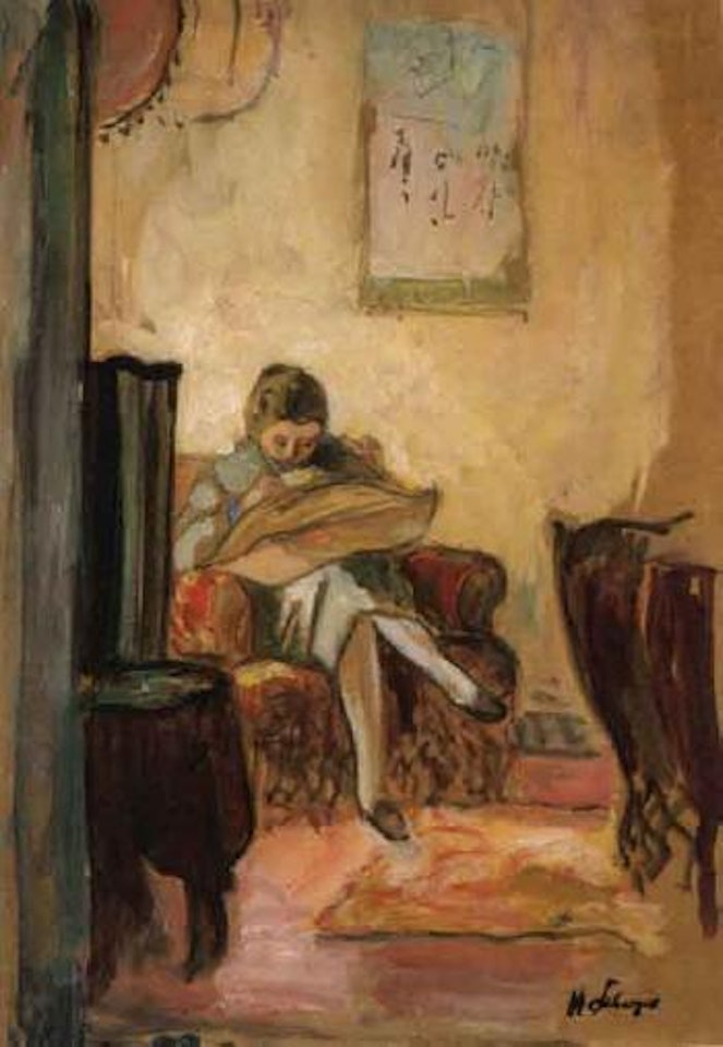 Femme cousant by Henri Lebasque
