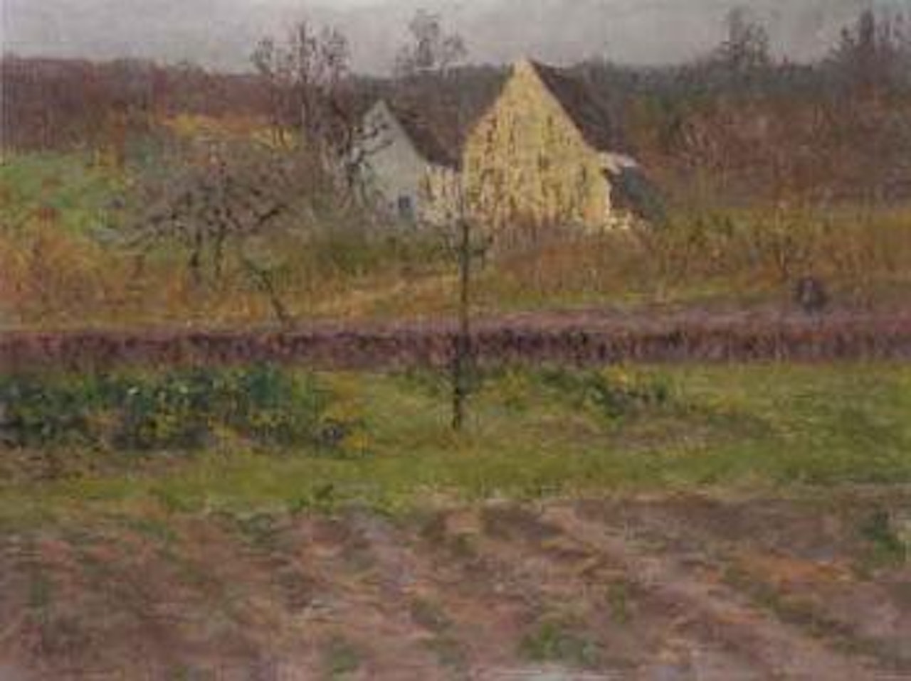 Paysage avec deux maisons by Gustave Loiseau