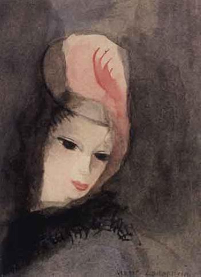 Buste de femme au chapeau rose by Marie Laurencin