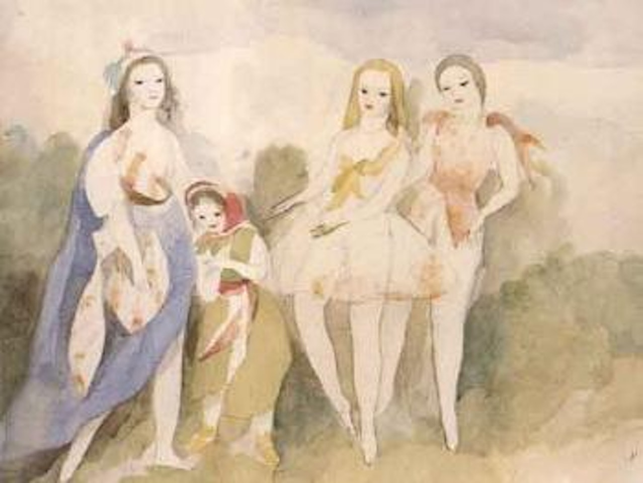 Trois danseuses et une jeune fille by Marie Laurencin