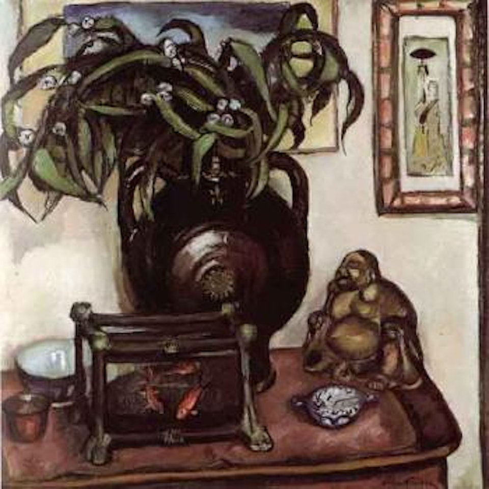 Nature morte au bouddha et aux poissons rouges by Othon Friesz