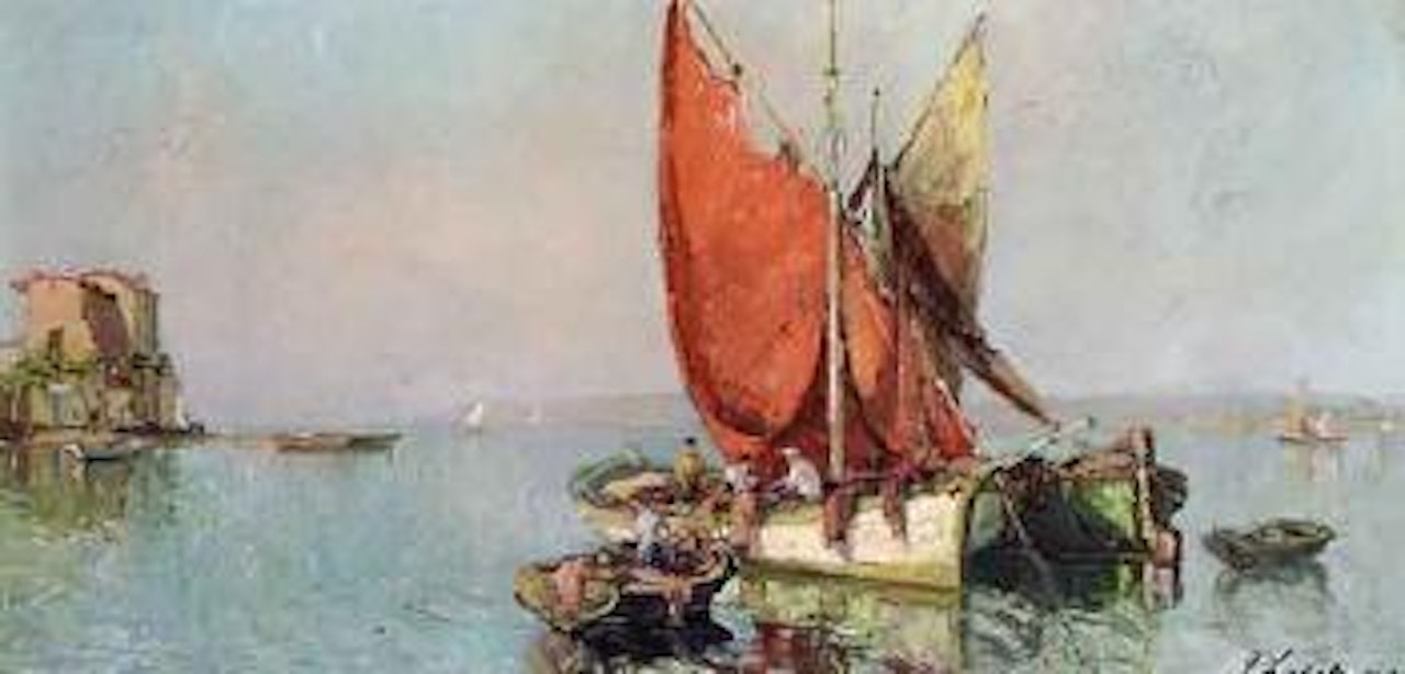 Barques de peche en Mediterranee by Georgij Aleksandrovic Lapschin