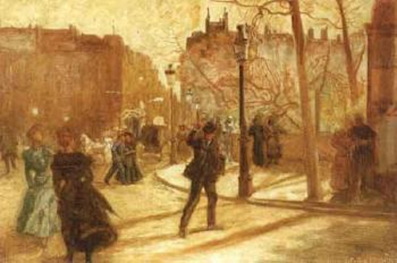 Coup de vent sur les quais a Paris by Jean Francois Raffaelli