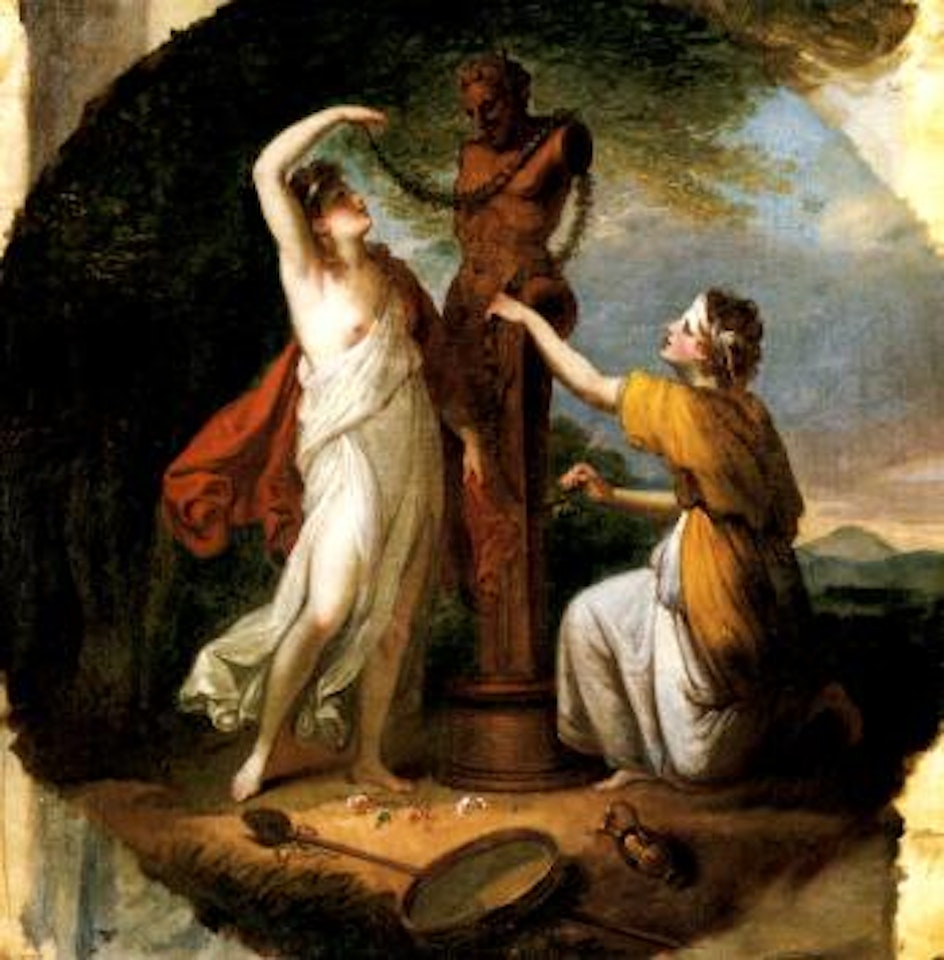 Nymphs adoring a herm of Priapus by Angelica Kauffmann