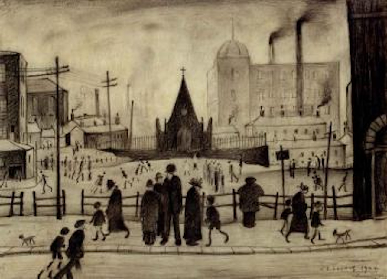 Old Chapel Hall by Laurence Stephen Lowry