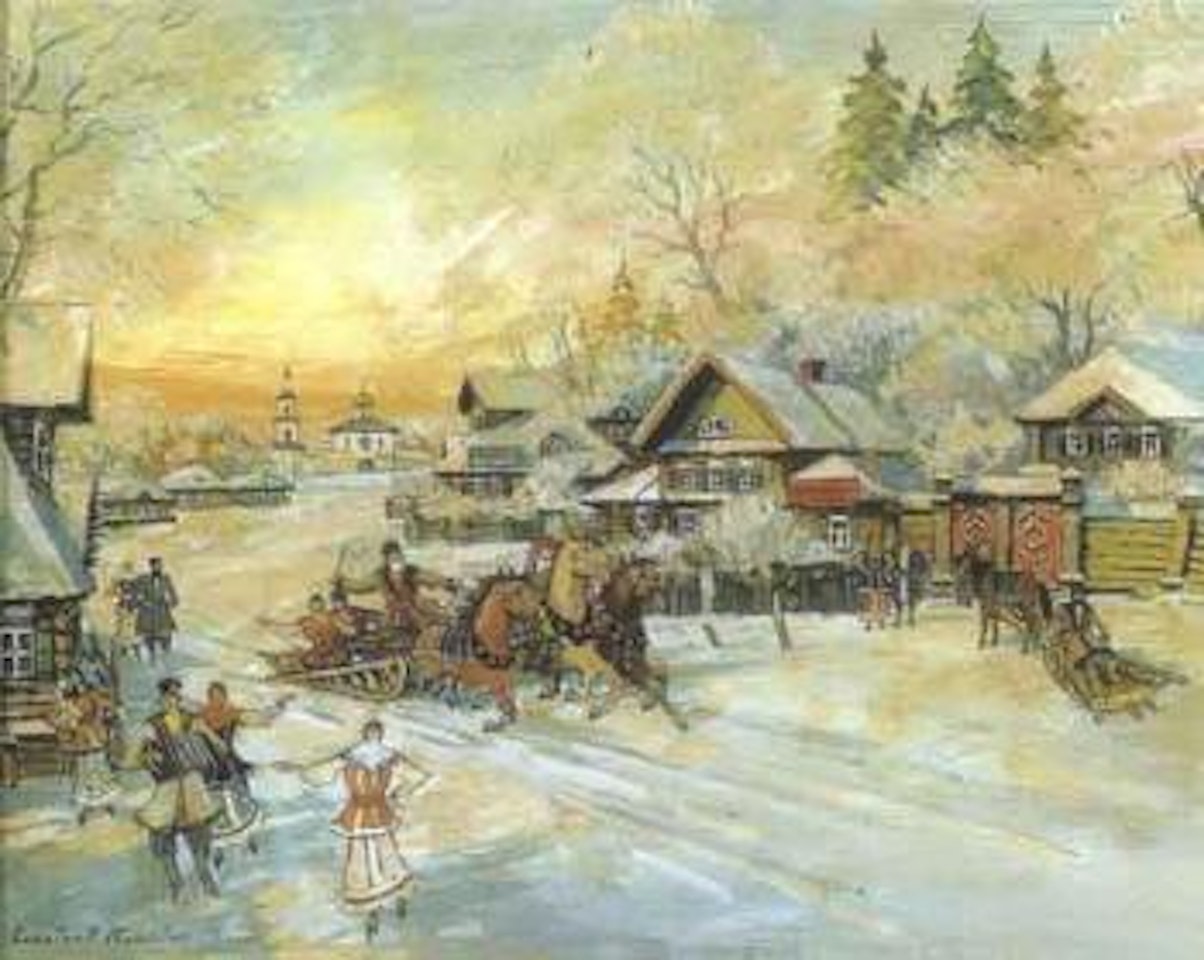 La fete au village by Konstantin Alekseevich Korovin