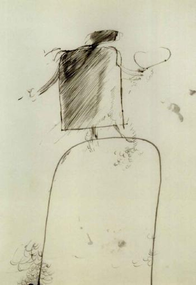 Figure with a heart by David Hockney