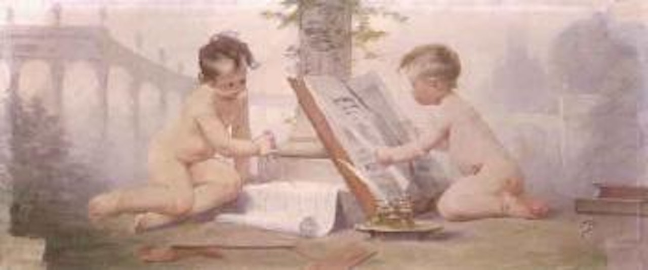 Deux enfants jouant by Henry Jules Jean Geoffroy