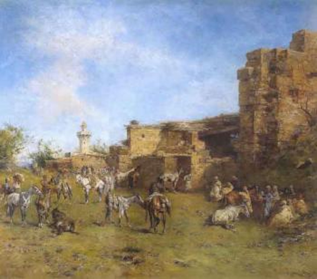 La halte de la caravane by Eugene Fromentin