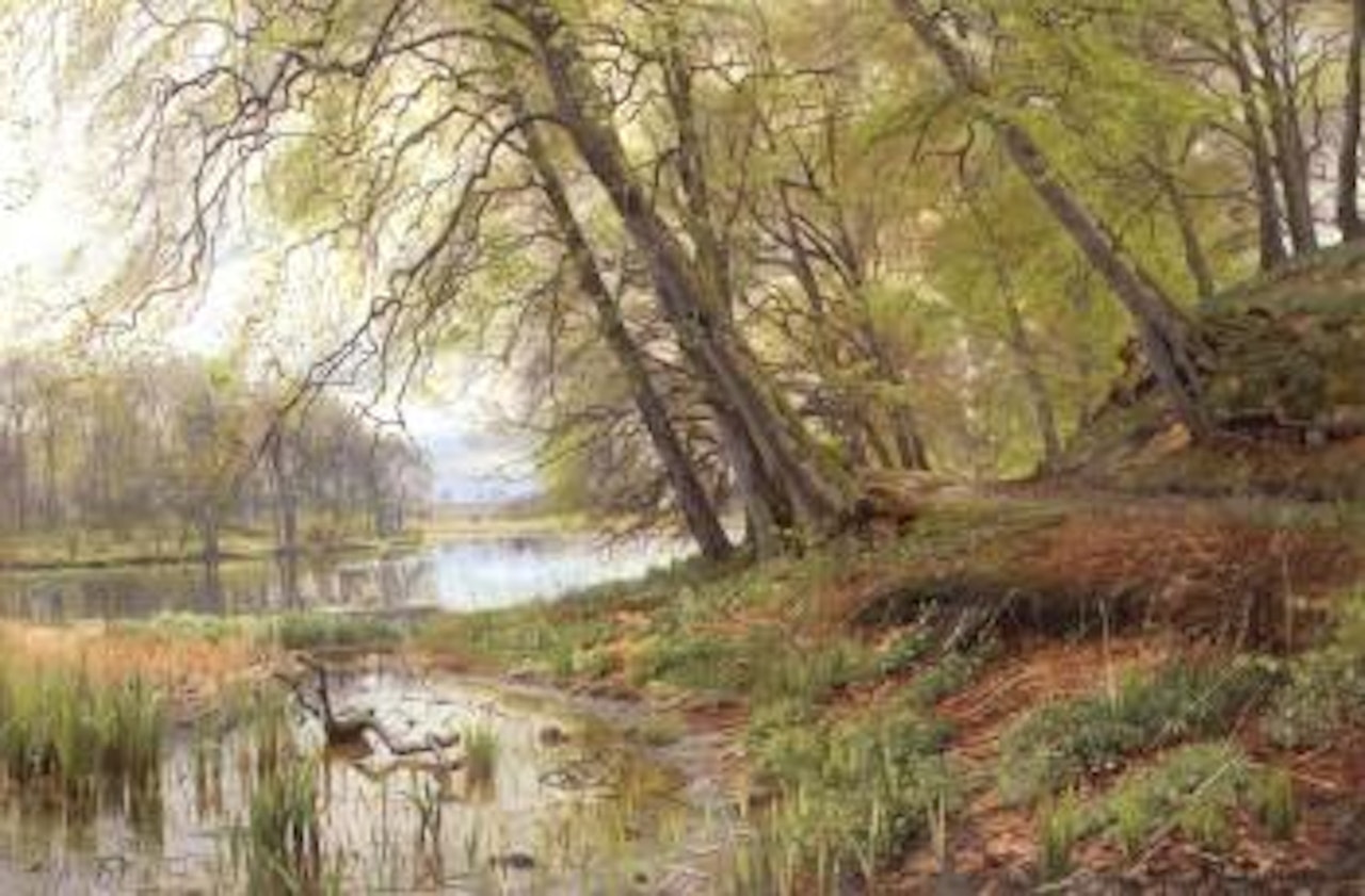 By the lakeside by Peder Mork Monsted