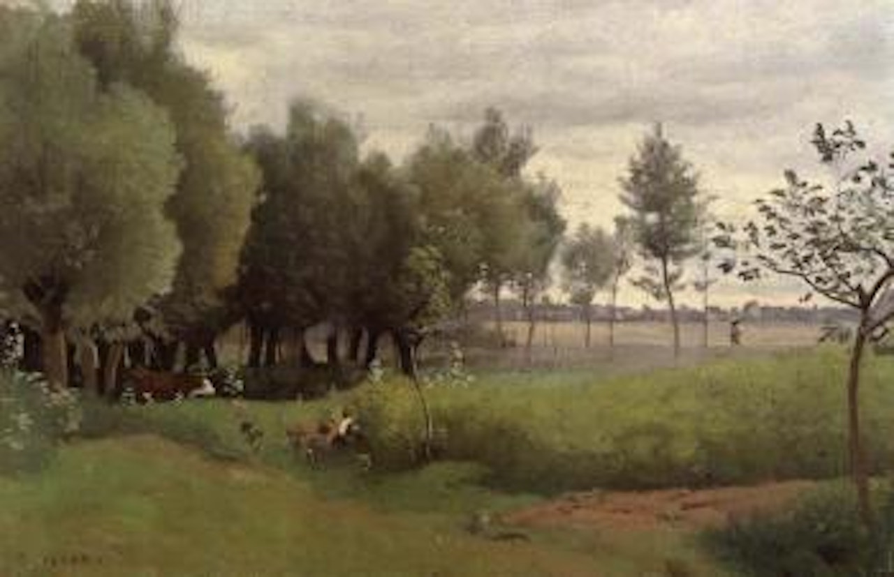 Saulaie avant la fenaison by Jean Baptiste Camille Corot