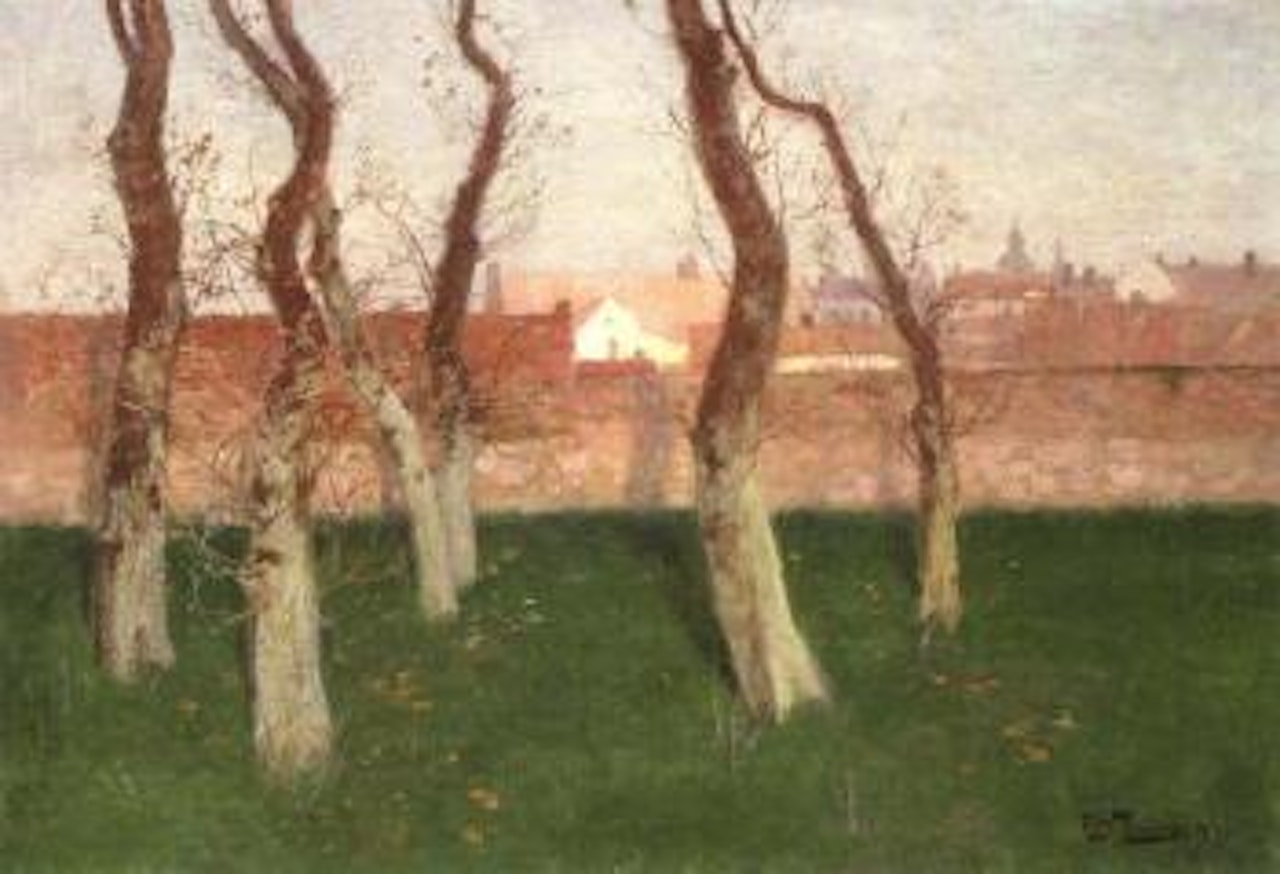 View over the town wall of Montreuil-sur-Mer by Fritz Thaulow