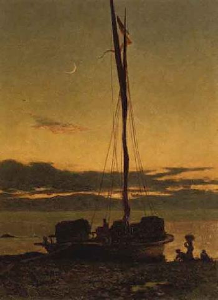 Barque au clair de lune by François Bocion