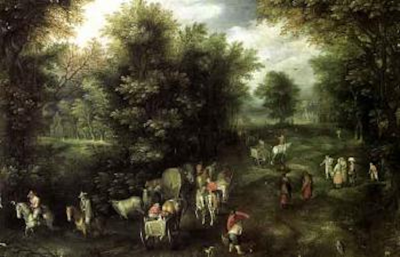 Paysage boise avec figures by Jan Brueghel the Younger