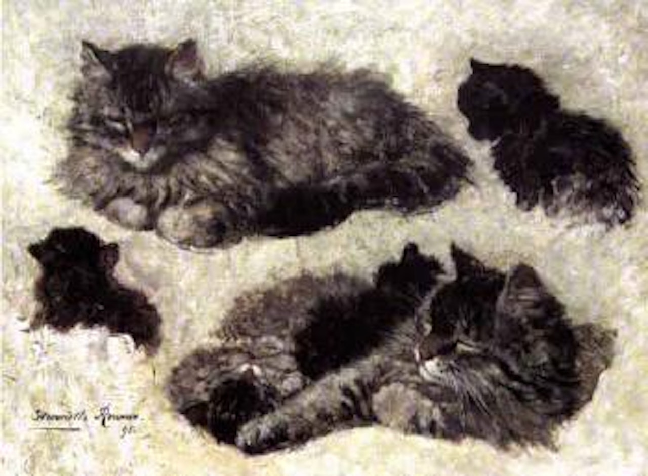 Chatte et chatons by Henriette Ronner-Knip