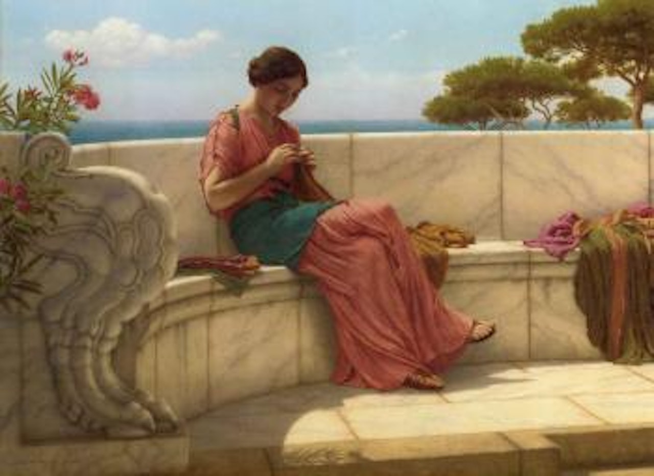 Darning day by JOHN WILLIAM GODWARD, R.B.A.