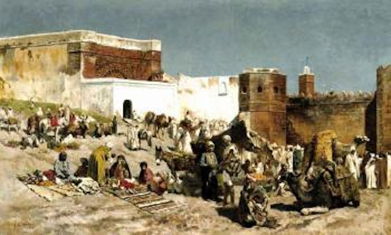 Open market, Rabat, Morocco by Edwin Lord Weeks