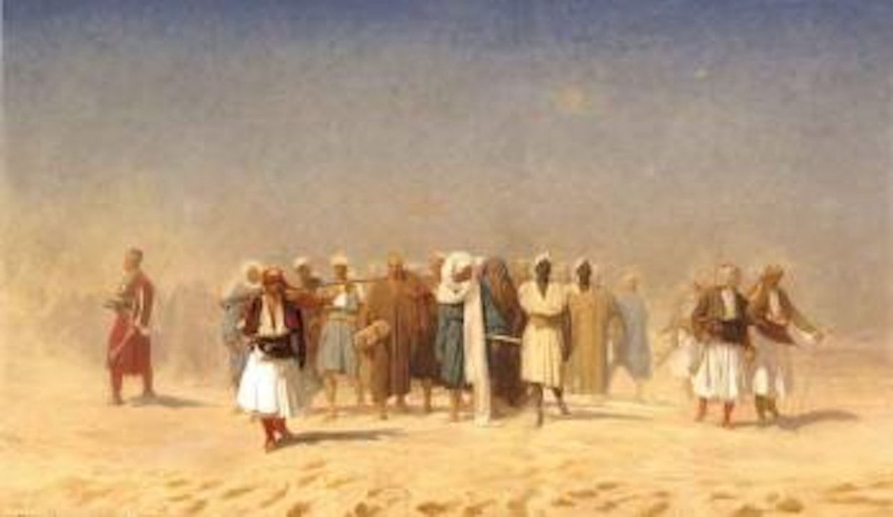 Recrues egyptiennes traversant le desert by Jean Léon Gérome