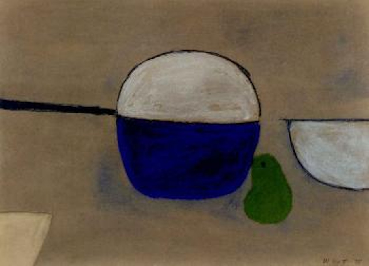 Pan and pear, blue theme by William Scott