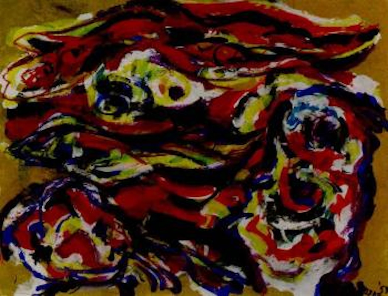 Poissons et tetes by Karel Appel