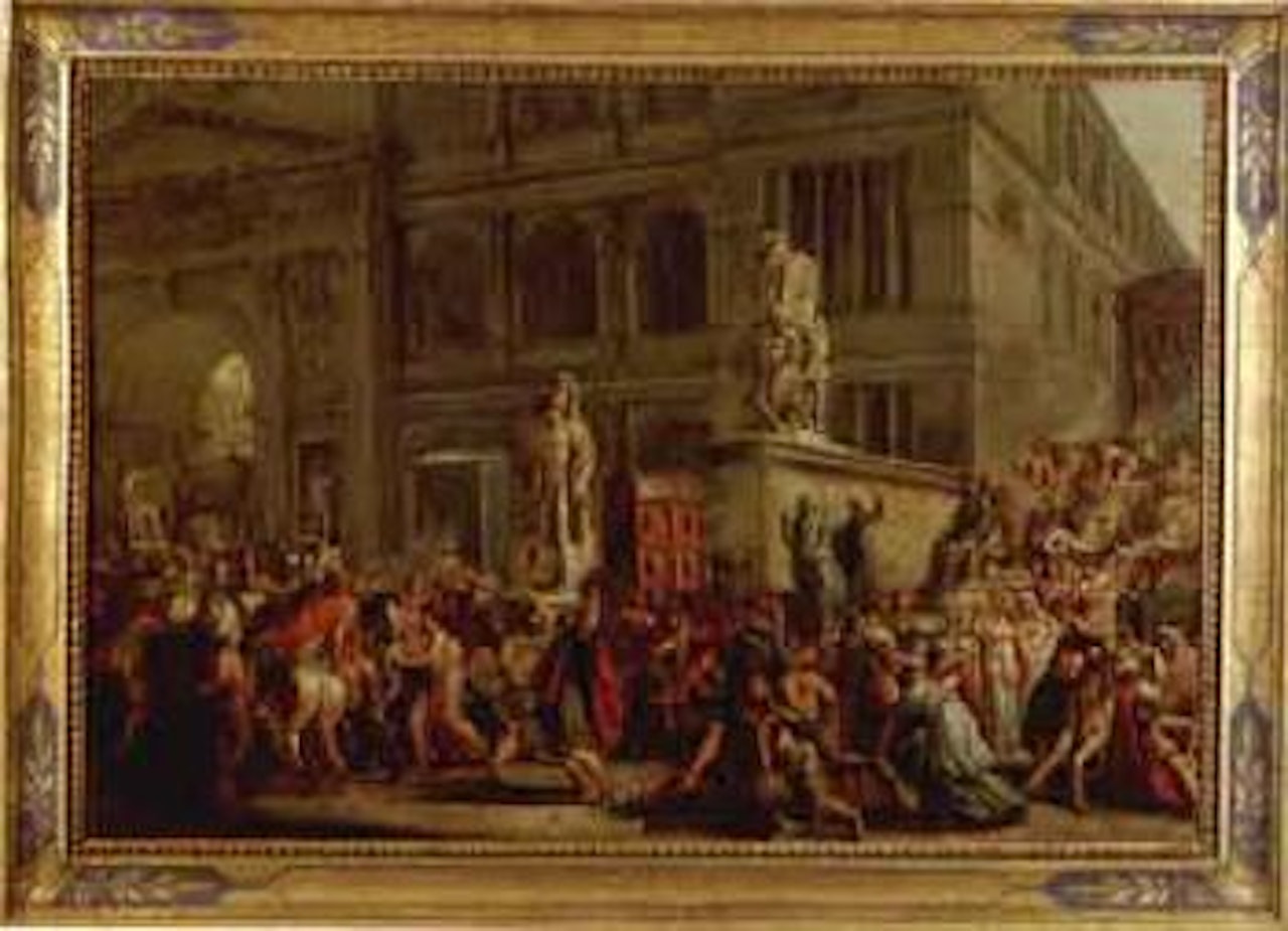 Gladiator games at the Coliseum by Italian School