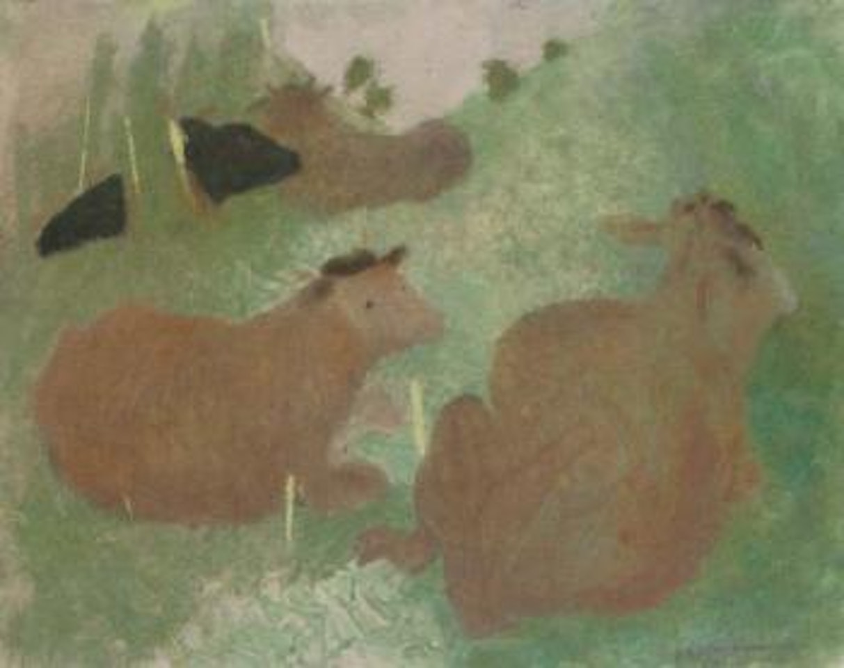 Cows grazing by Mary Newcomb