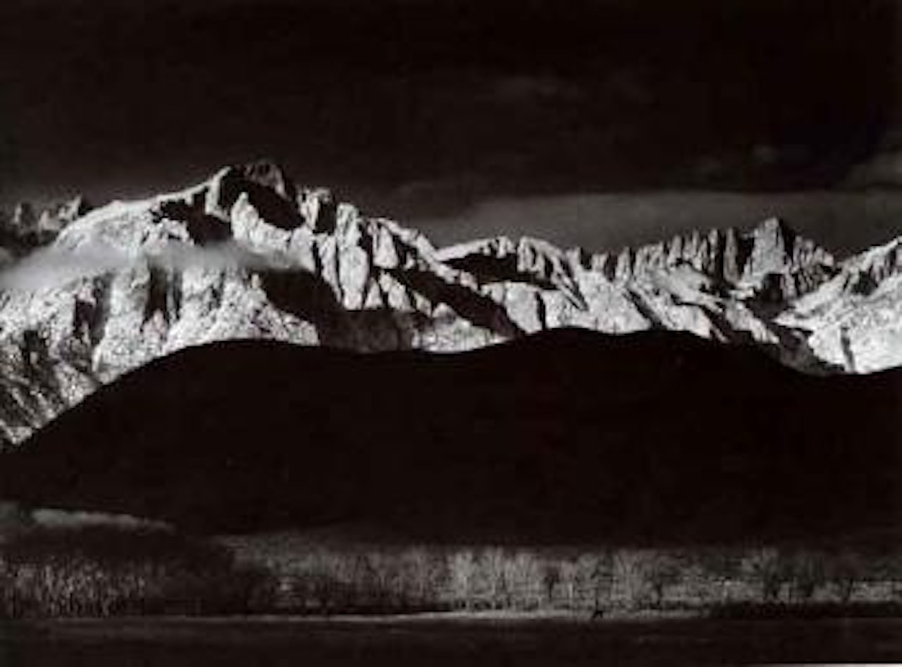 Winter sunrise, Sierra Nevada from Lone Pine, California by Ansel Adams