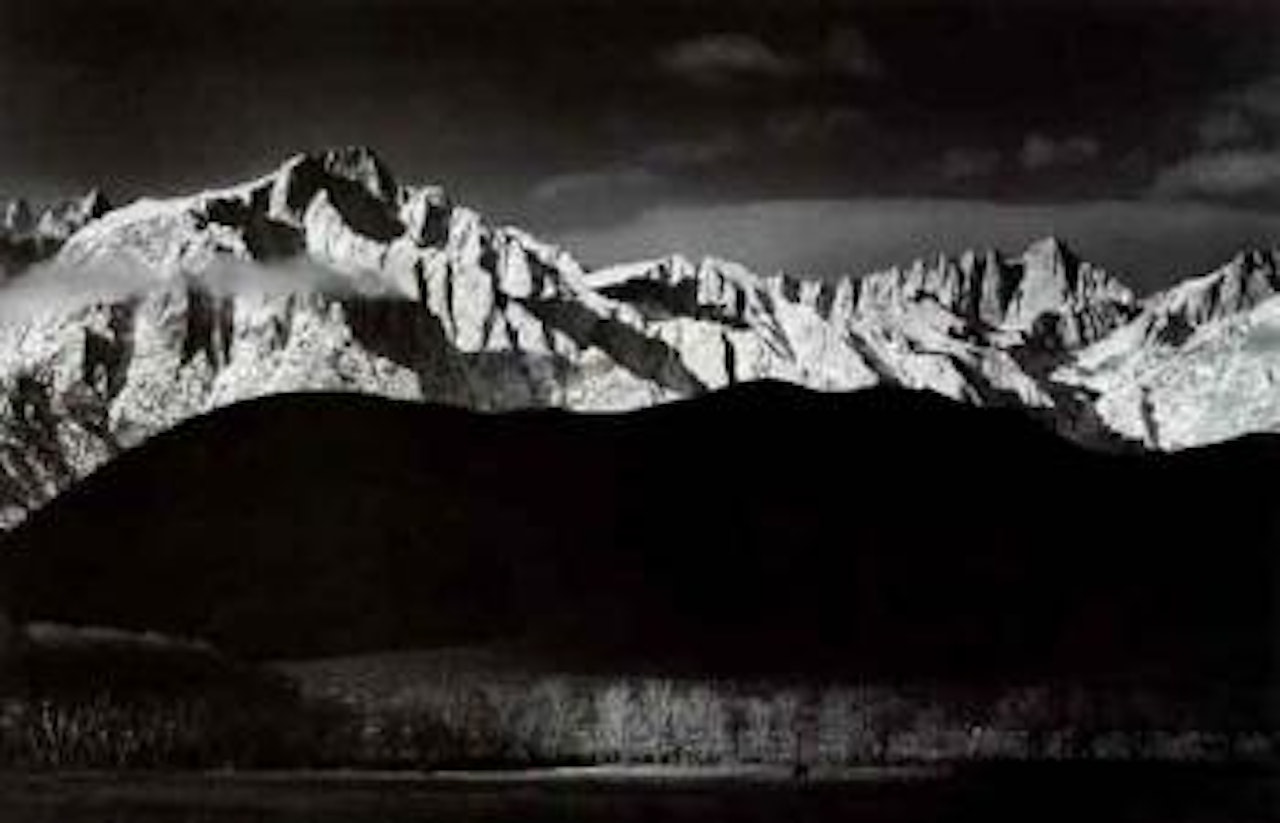 Winter sunrise, Sierra Nevada from Lone Pine, California by Ansel Adams